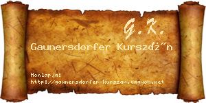 Gaunersdorfer Kurszán névjegykártya